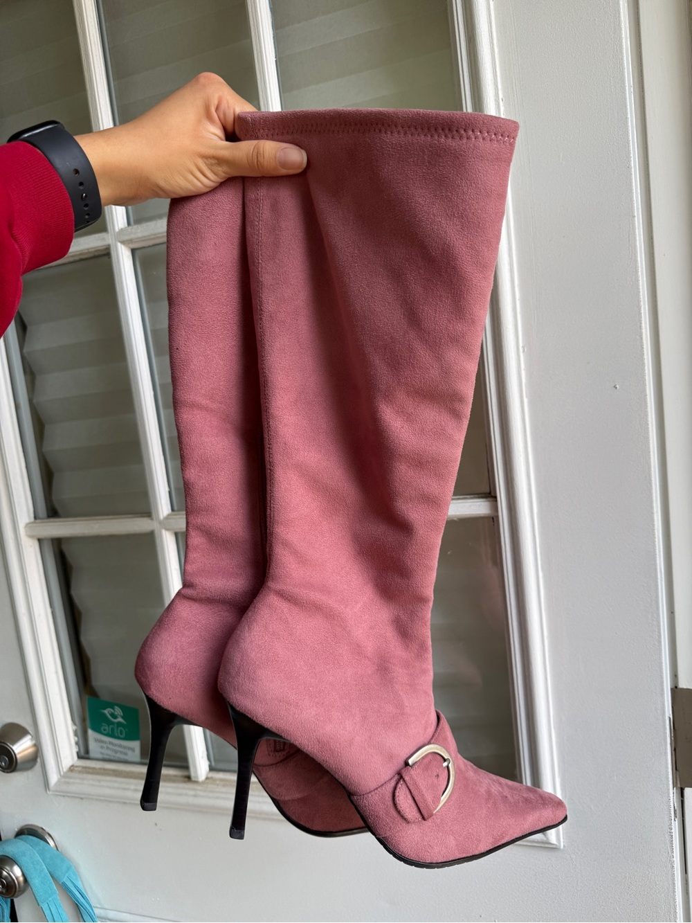 vintage surde pink Amanda Smith Pink Pointed-Toe knee-high Boots